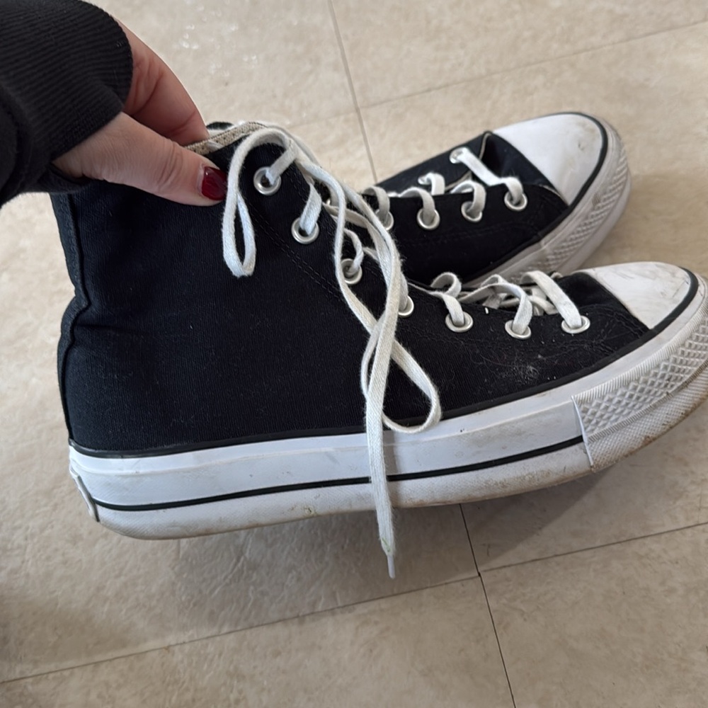 Black Converse Platform Sneakers
